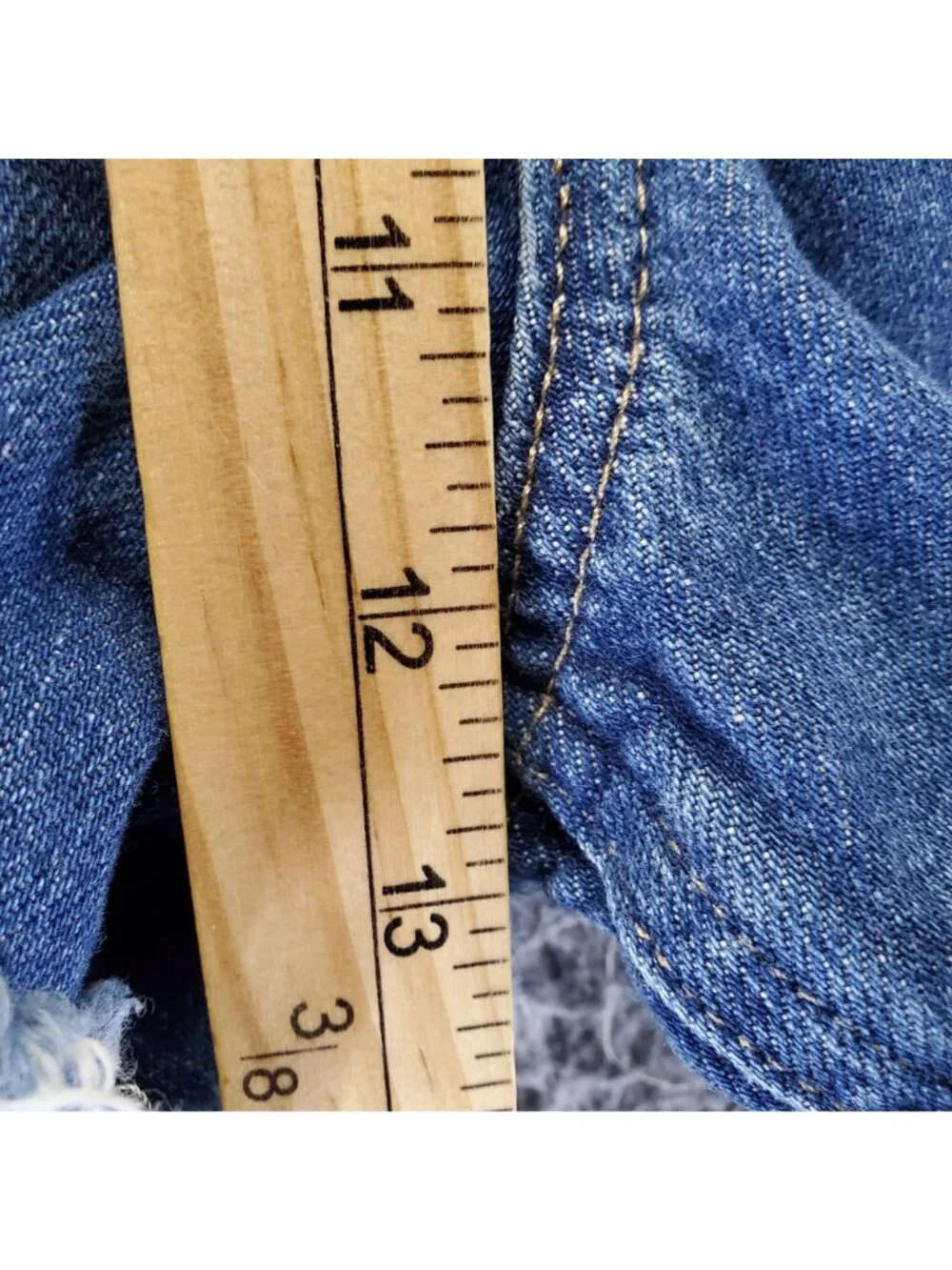 Free People Shorts Womens XS Blue We The Free Denim Frayed Hem Belted Jorts
